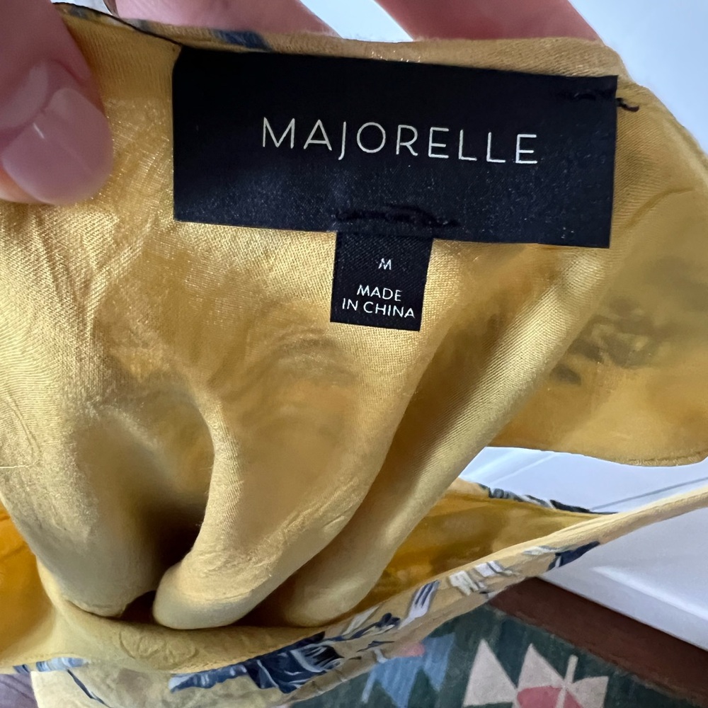 Majorelle Nikita Dress Yellow & Blue Tropical Print - Picture 7 of 9